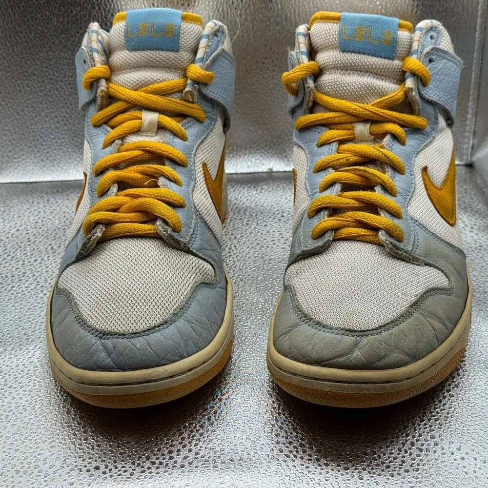 Size 10 Nike Dunk Shima 3 Blue Gray Mesh Mens‎ Lace-Up Sneakers 305287-171